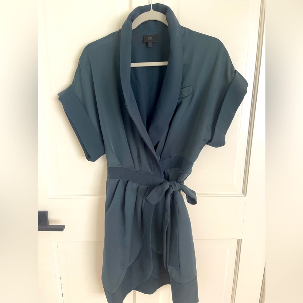Banana Republic green wrap dress.